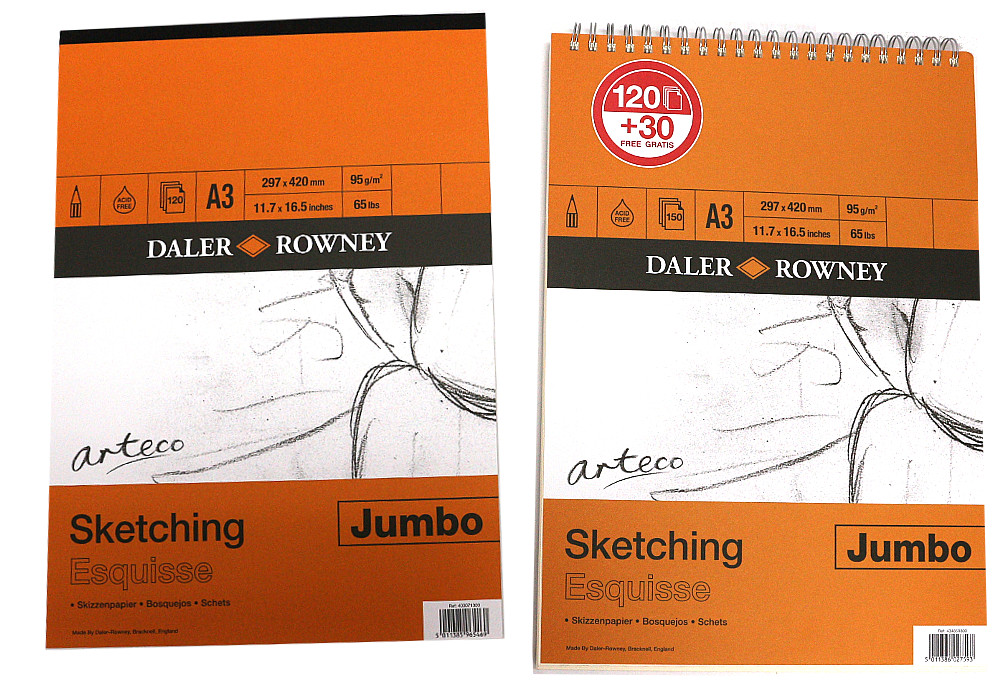 Daler Rowney : Arteco : Sketching Pad : Jumbo : 120 Sheets : A4